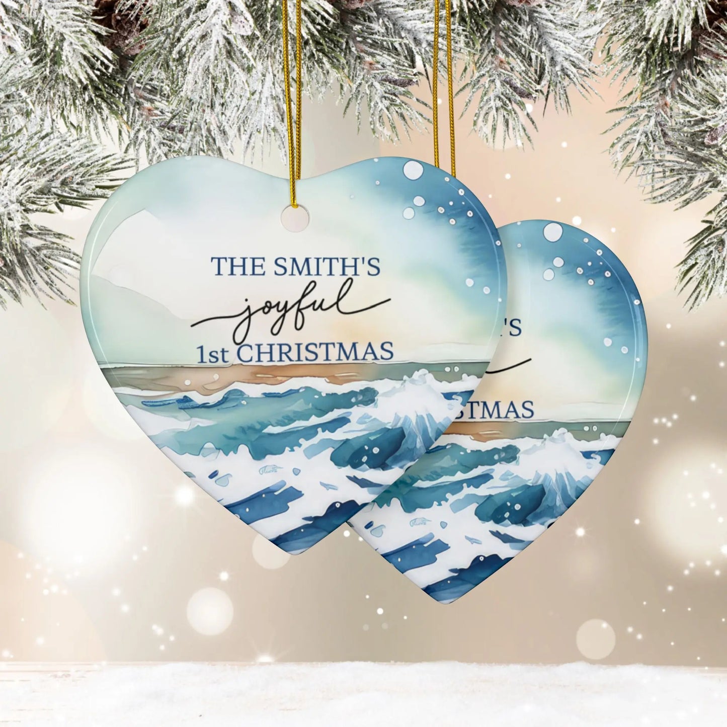 Family's 1st Christmas Together Ornament  Ornament Heart-10-pcs Everythings Beachy