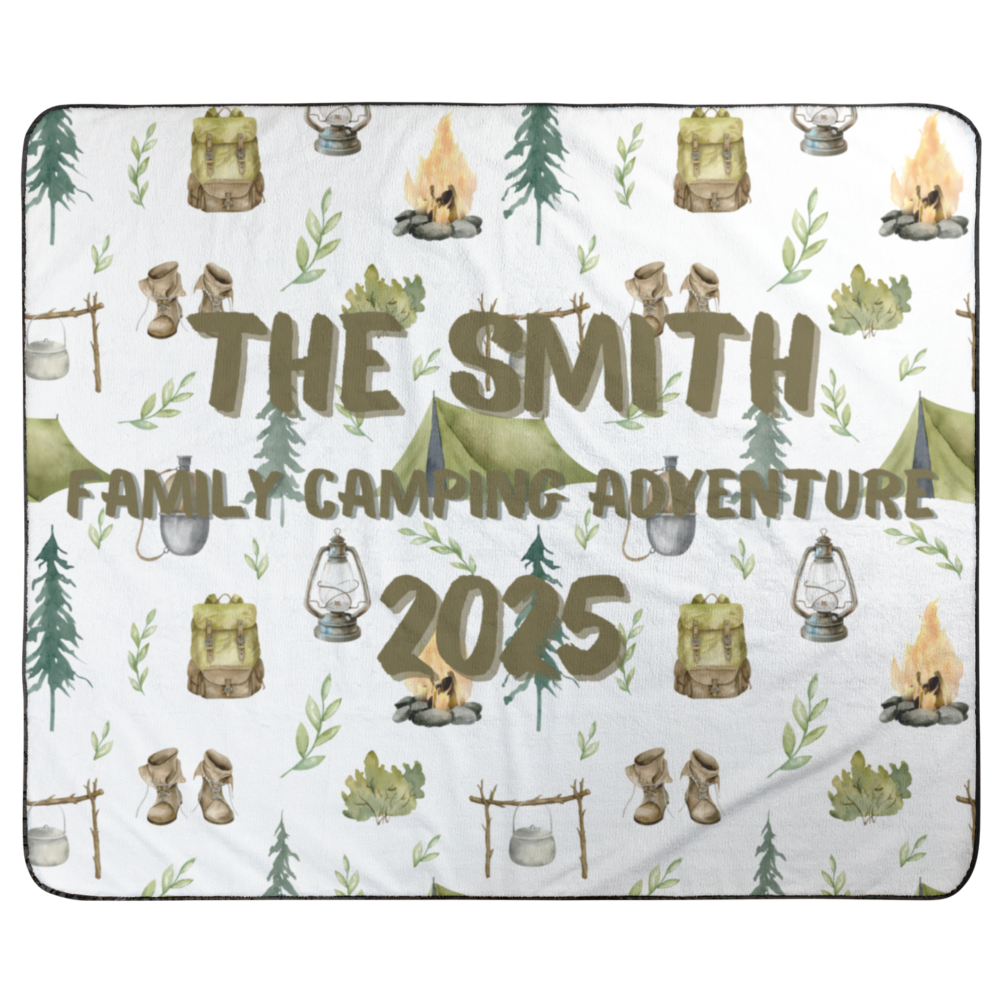 Camping Adventure Outdoor Blanket - Personalized