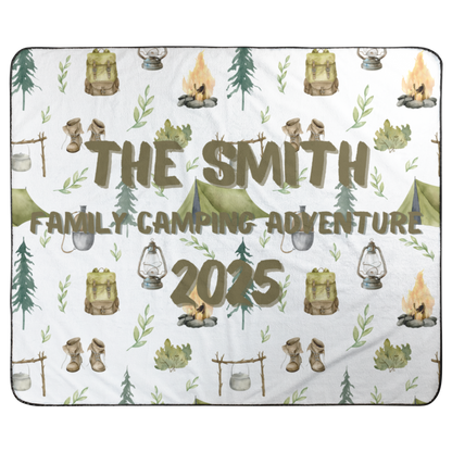 Camping Adventure Outdoor Blanket - Personalized
