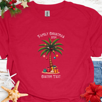 Family Christmas T-Shirt | Personalized  T-Shirt Cherry-Red-3XL Everythings Beachy