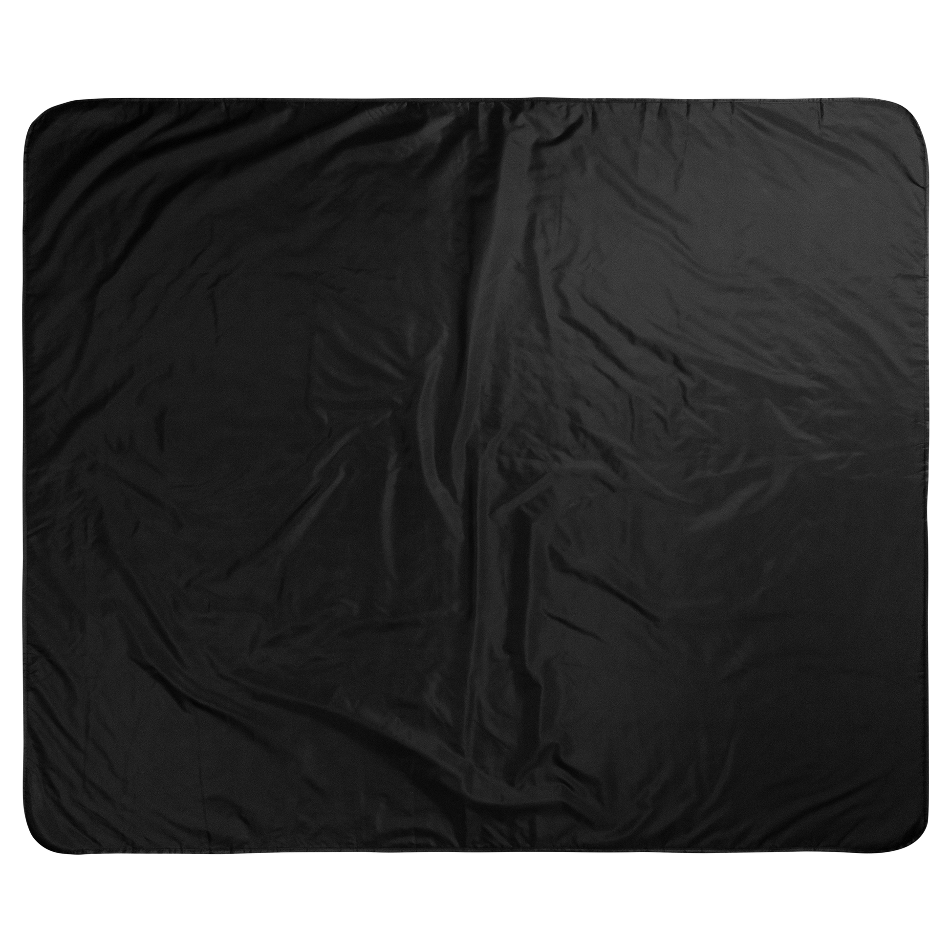Flamingo Fun Packable Outdoor Beach Blanket back showing black waterproof side.