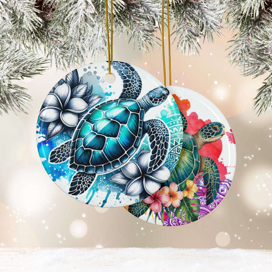Tropical Sea Turtle Ornament