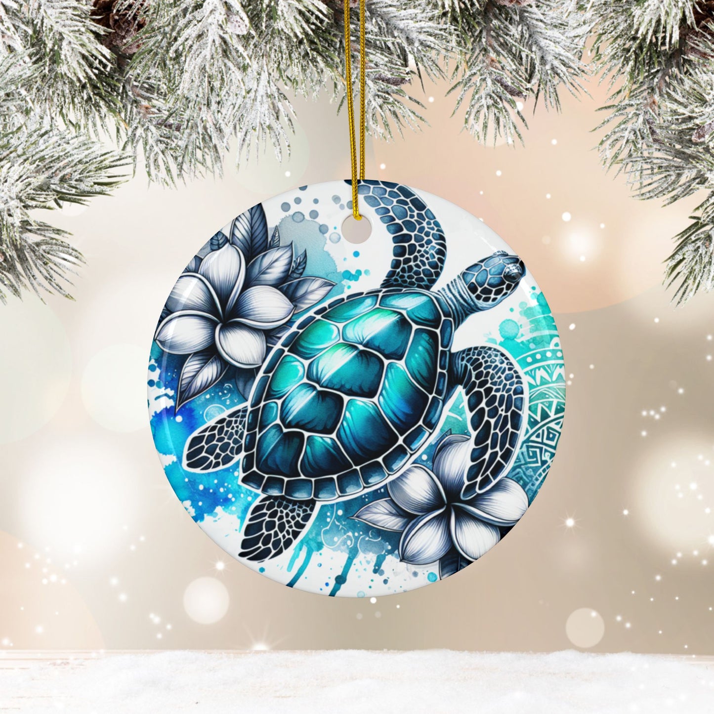 Tropical Sea Turtle Ornament