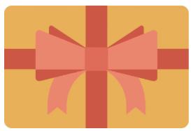 Gift card with a pink bow on a yellow background