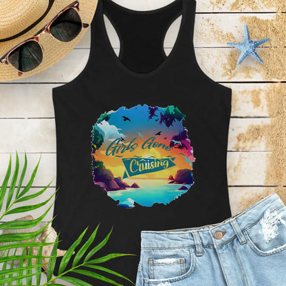 Girl's Gone Cruising Tank Top  Tank Top XL-Solid-Black Everythings Beachy
