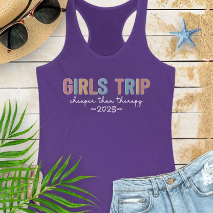 Girl's Therapy Trip 2025 Tank Top  Tank Top 2XL-Solid-Purple-Rush Everythings Beachy
