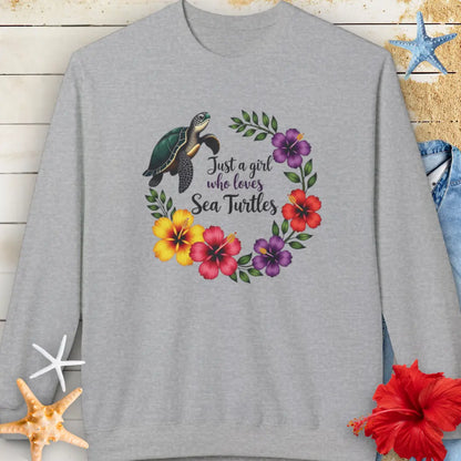 Sea Turtle Girl Sweatshirt  Sweatshirt  Everythings Beachy