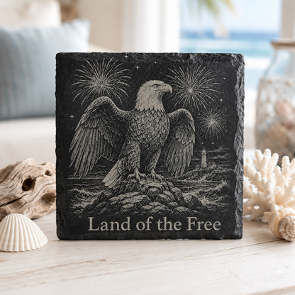 Patriotic Engraved Slate Coaster | Set of 4