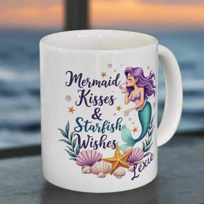 Mermaid Kisses Starfish Wishes Mug | Personalized  Personalized Mug  Everythings Beachy