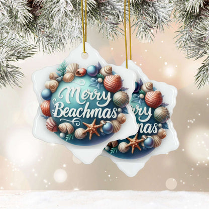 Merry Beachmas Christmas Ornaments  Ornament Snowflake-10-pcs Everythings Beachy