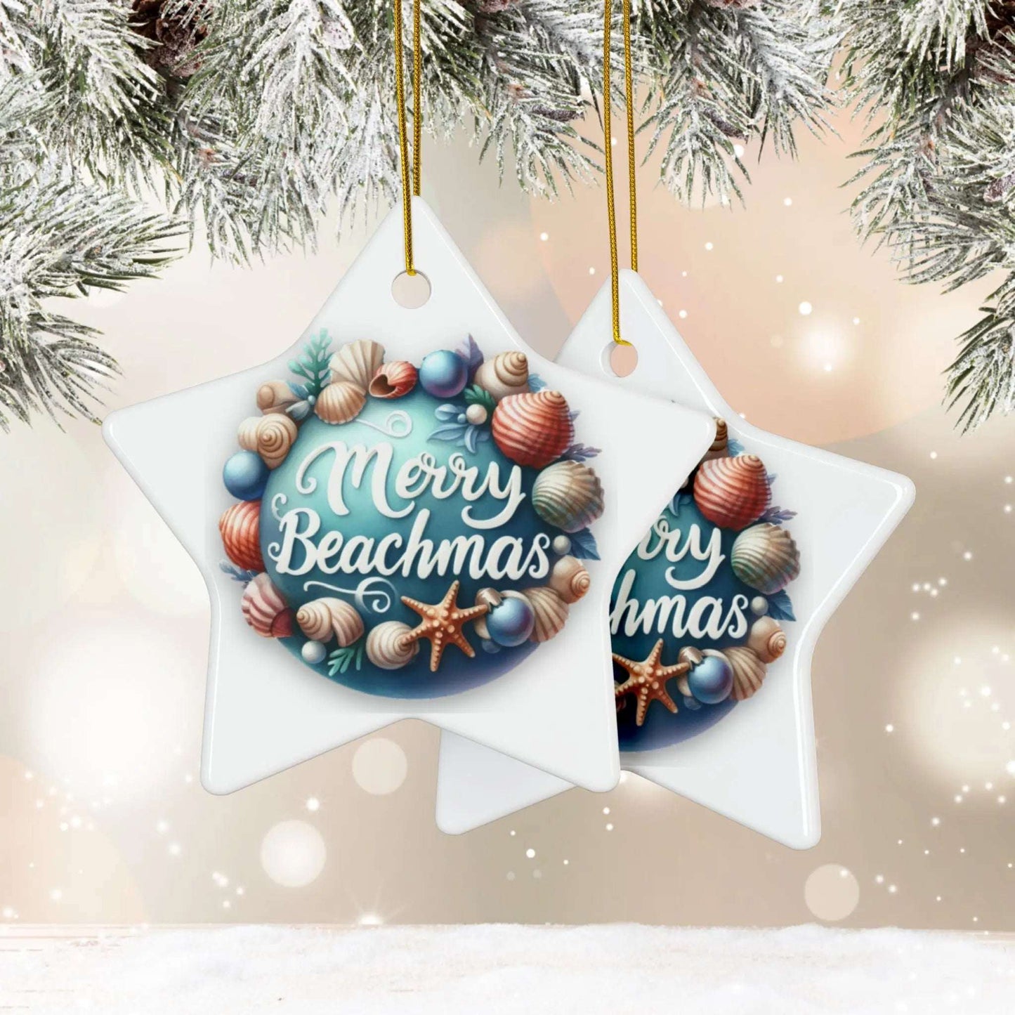 Merry Beachmas Christmas Ornaments  Ornament Star-10-pcs Everythings Beachy