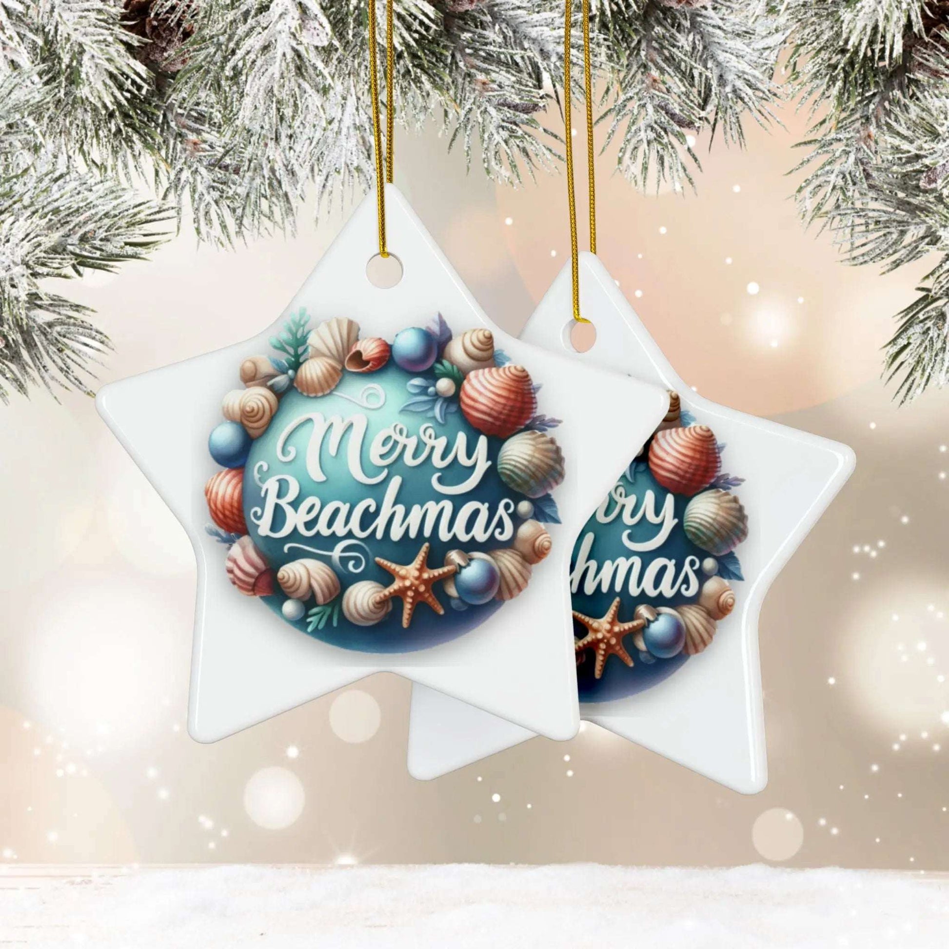 Merry Beachmas Christmas Ornaments  Ornament Star-10-pcs Everythings Beachy