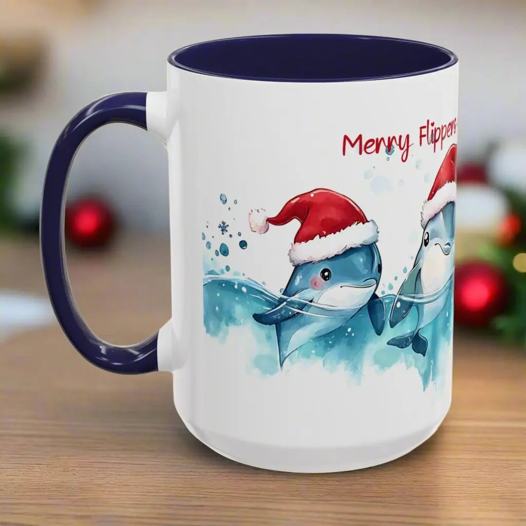 Merry Flippers Holiday Wishes Mug  Mug  Everythings Beachy