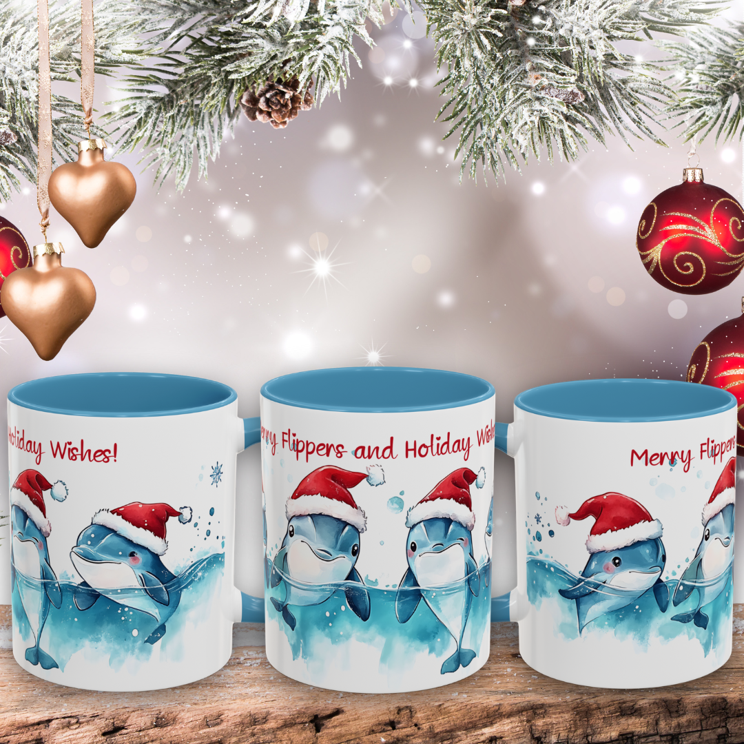 Merry Flippers and Holiday Wishes Mug