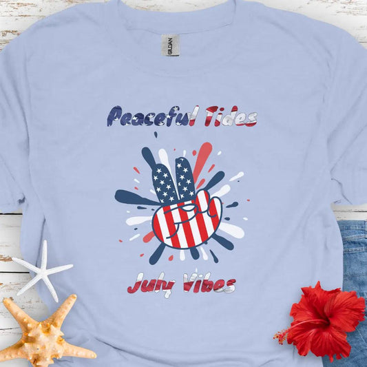 Peaceful Tides T-shirt  T-Shirt Light-Blue-4XL Everythings Beachy