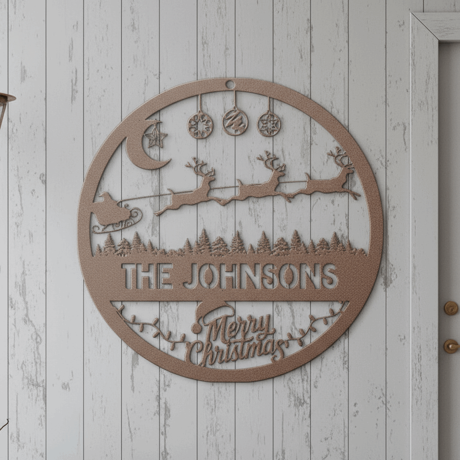 Personalized_Merry_Christmas_Metal_Sign__Copper_Rustic_Hallway_Mockup.png