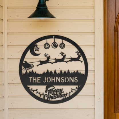 Personalized_Merry_Christmas_Metal_Sign__Black_Brick_Entrance_Mockup.png