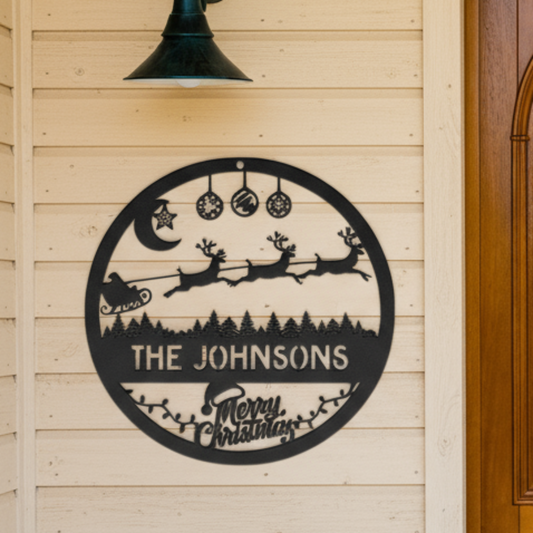 Personalized_Merry_Christmas_Metal_Sign__Black_Brick_Entrance_Mockup.png