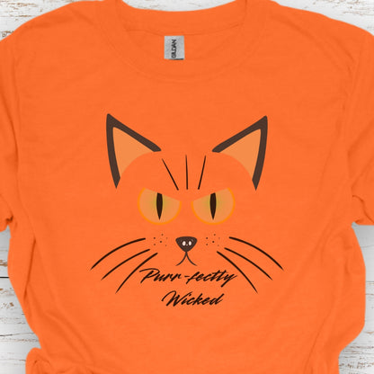 Purr-fectly Wicked Halloween T-Shirt (front/back design)