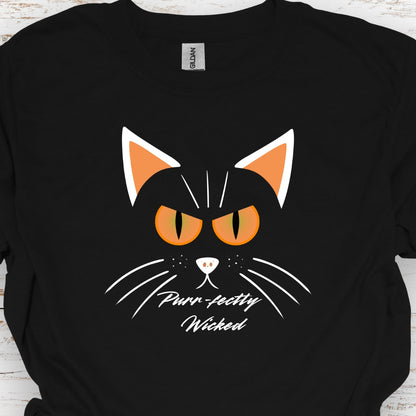 Purr-fectly Wicked Halloween T-Shirt (front/back design)