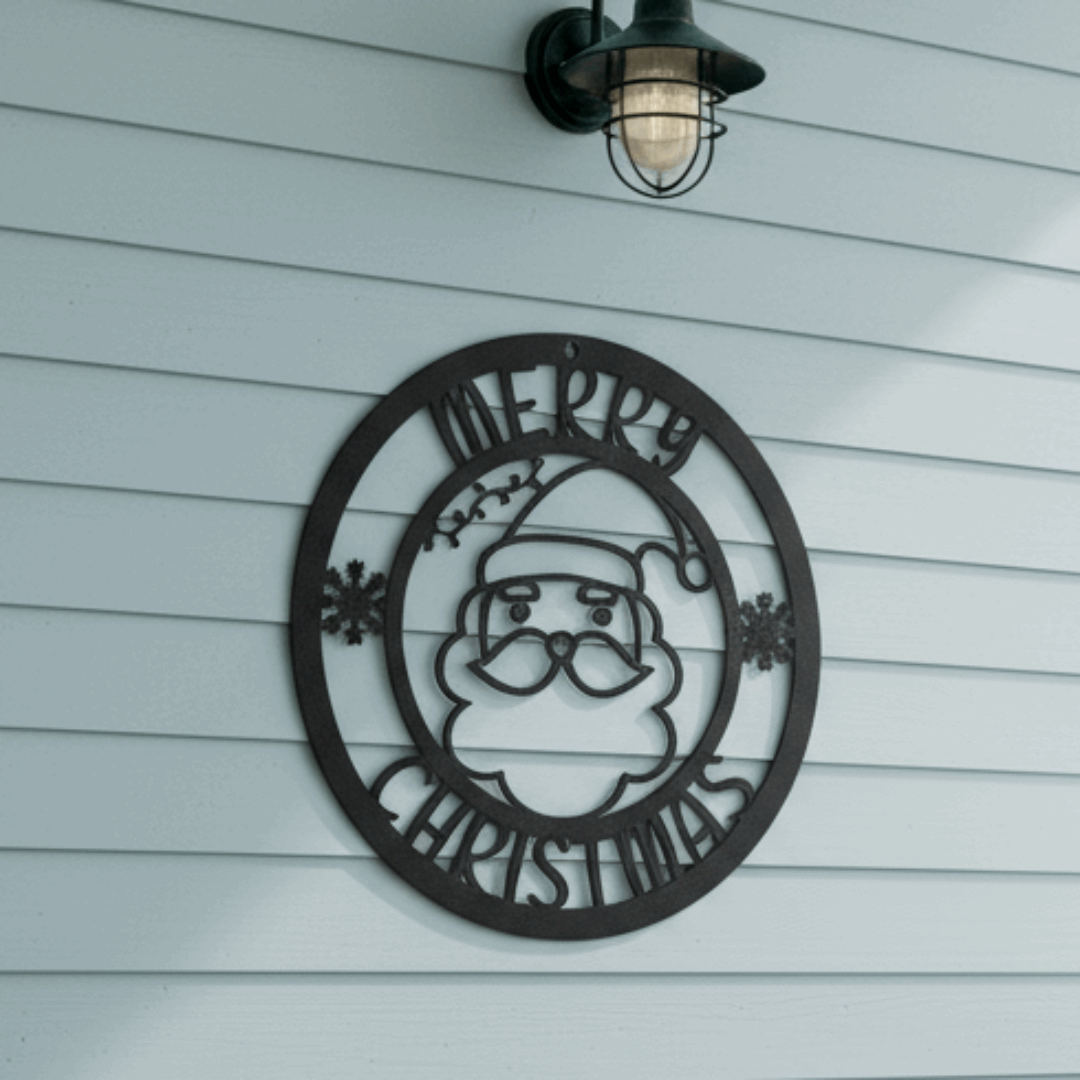 Santa_Merry_Christmas_Metal_Sign_Black_Brick_Entrance_Mockup.png