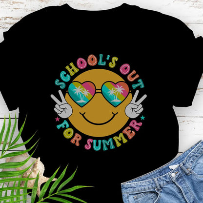 Schools Out for Summer Fun T-Shirt  T-Shirt 5XL-Black Everythings Beachy