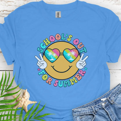 Schools Out for Summer Fun T-Shirt  T-Shirt 3XL-Carolina-Blue Everythings Beachy
