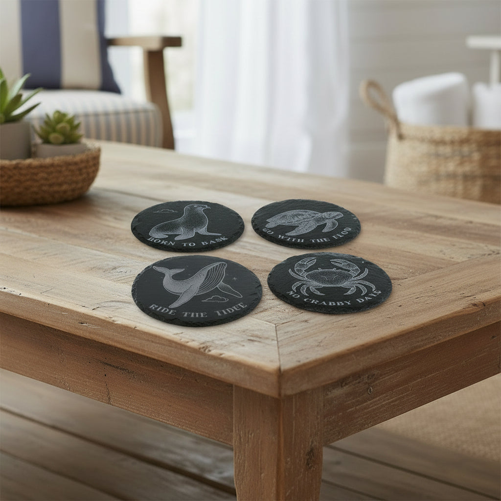 Engraved Coaster Set of 4 Bundle & Save