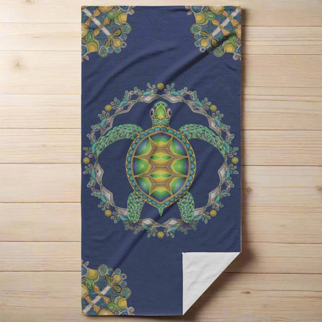 Blue Sea Turtle Beach Towel