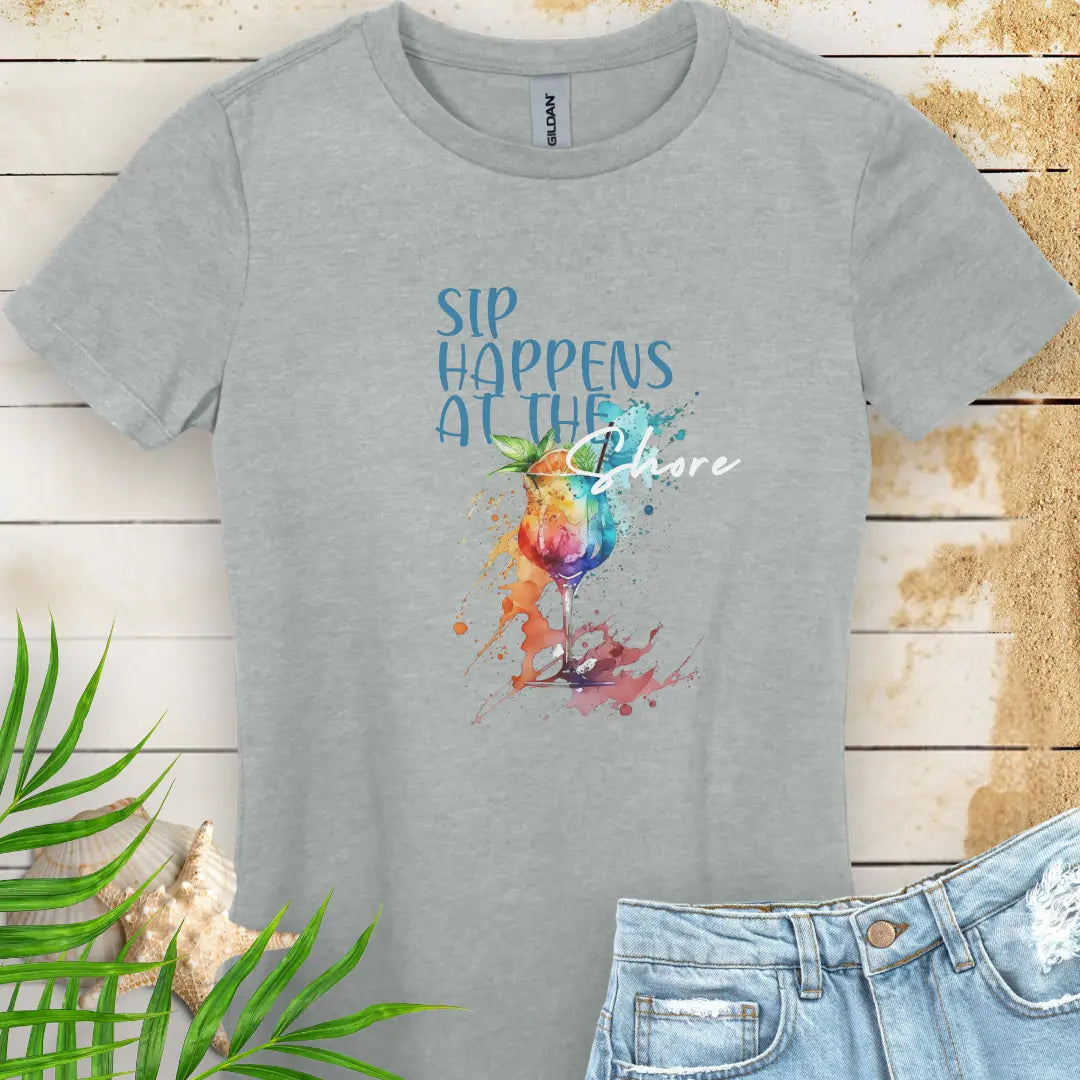 Sips Happen Women's T-shirt  T-Shirt Sport-Grey-2XL Everythings Beachy