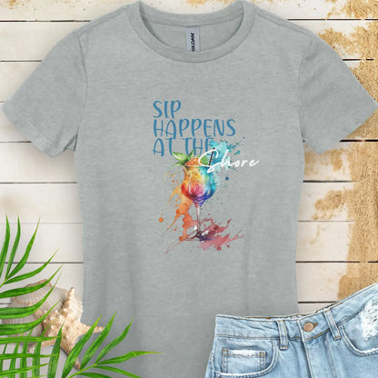 Sips Happen Women's T-shirt  T-Shirt Sport-Grey-2XL Everythings Beachy