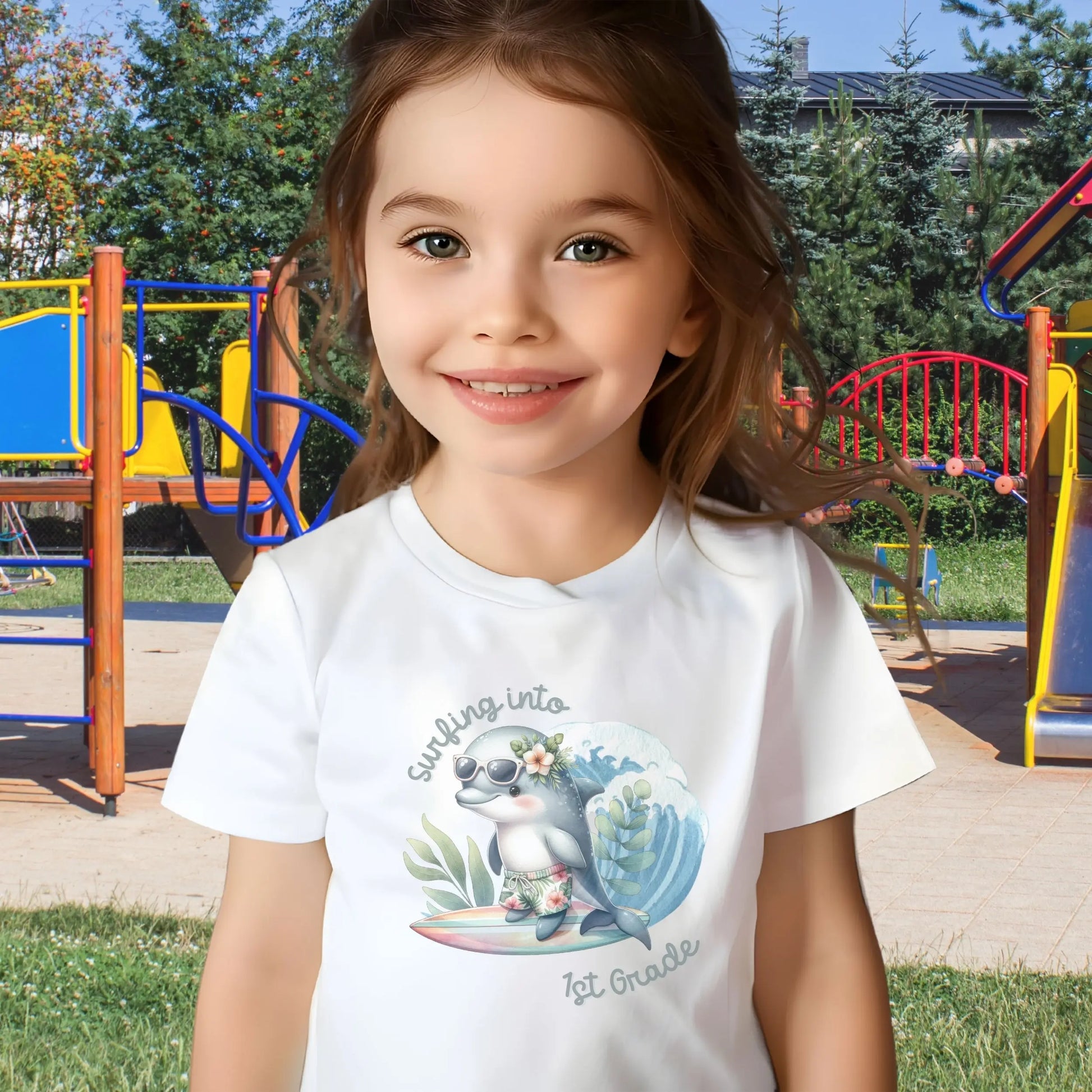 Surf Into 1st Grade Child's T-Shirt  Kids clothes  Everythings Beachy