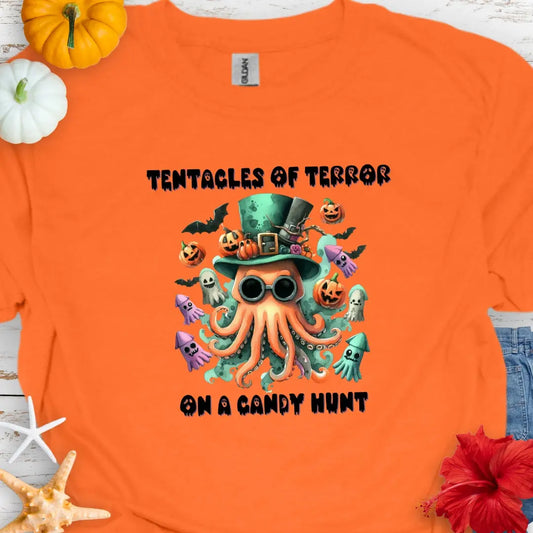 Tentacles of Terror T-Shirt  T-Shirt 4XL-Orange Everythings Beachy