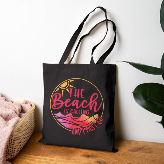 Beach Calling Cotton Canvas Tote Bag - Perfect for Summers & Adventures  Tote Bag  Everythings Beachy
