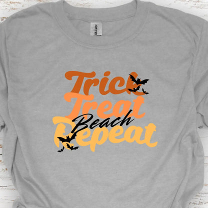 Trick Treat Beach Repeat Halloween T-Shirt  T-Shirt 5XL-Sport-Grey Everythings Beachy
