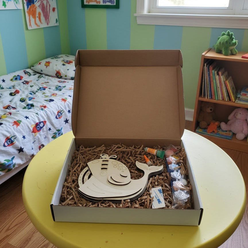 Whale Perpetual Calendar DIY Wood Painting Kit