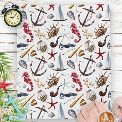 Anchor & Sails Velveteen Blanket