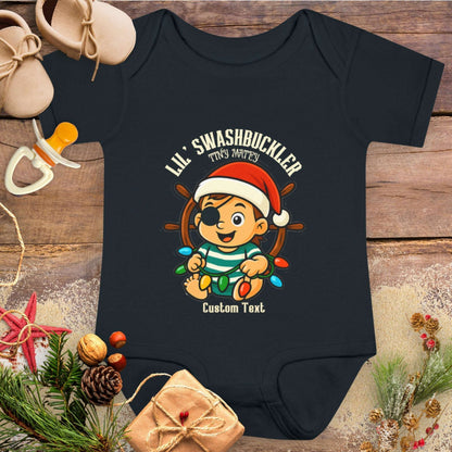 Swashbuckler Baby Boy Pirate Christmas Bodysuit | Personalized