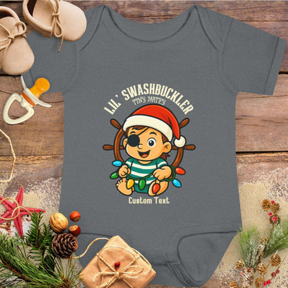 Swashbuckler Baby Boy Pirate Christmas Bodysuit | Personalized