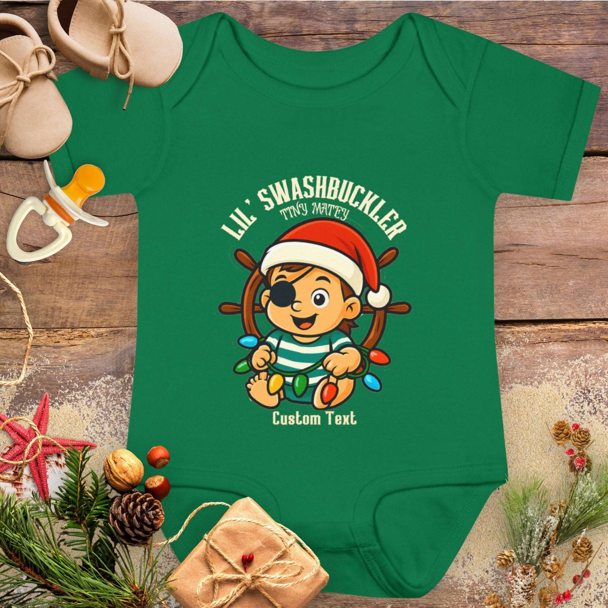Swashbuckler Baby Boy Pirate Christmas Bodysuit | Personalized