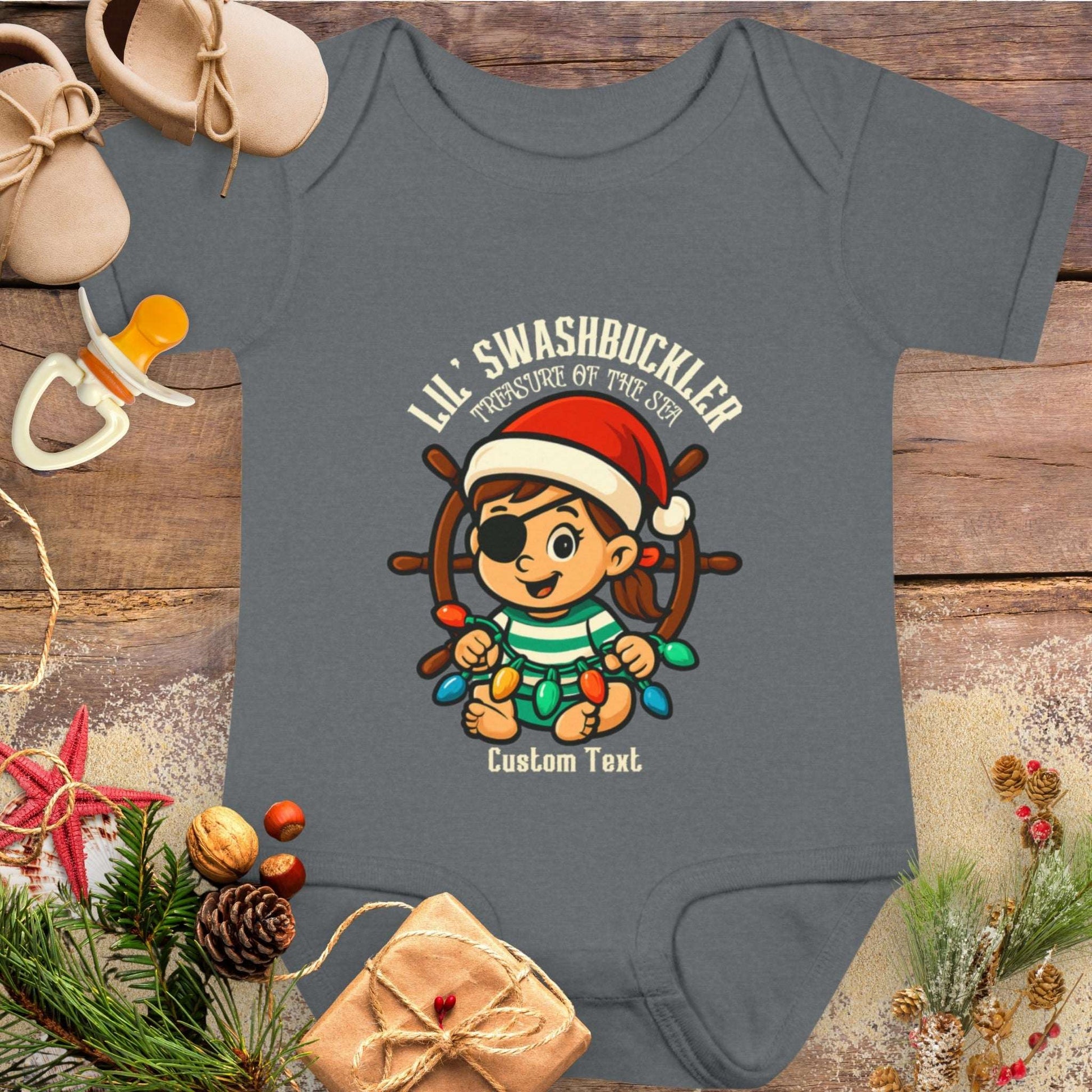 Swashbuckler Baby Girl Pirate Christmas Bodysuit | Personalized