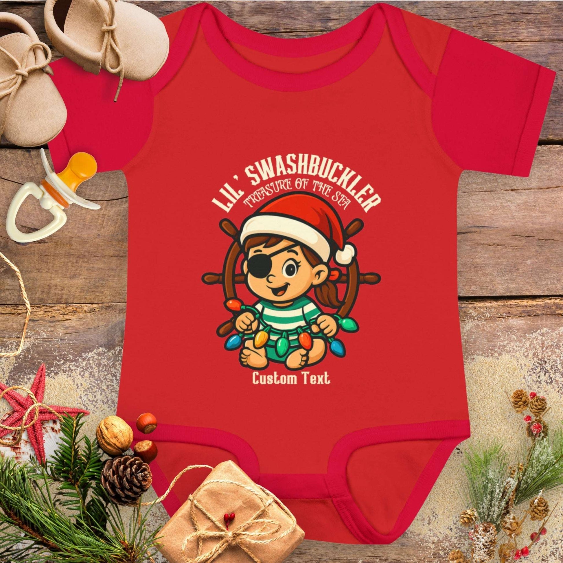 Swashbuckler Baby Girl Pirate Christmas Bodysuit | Personalized