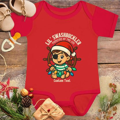 Swashbuckler Baby Girl Pirate Christmas Bodysuit | Personalized