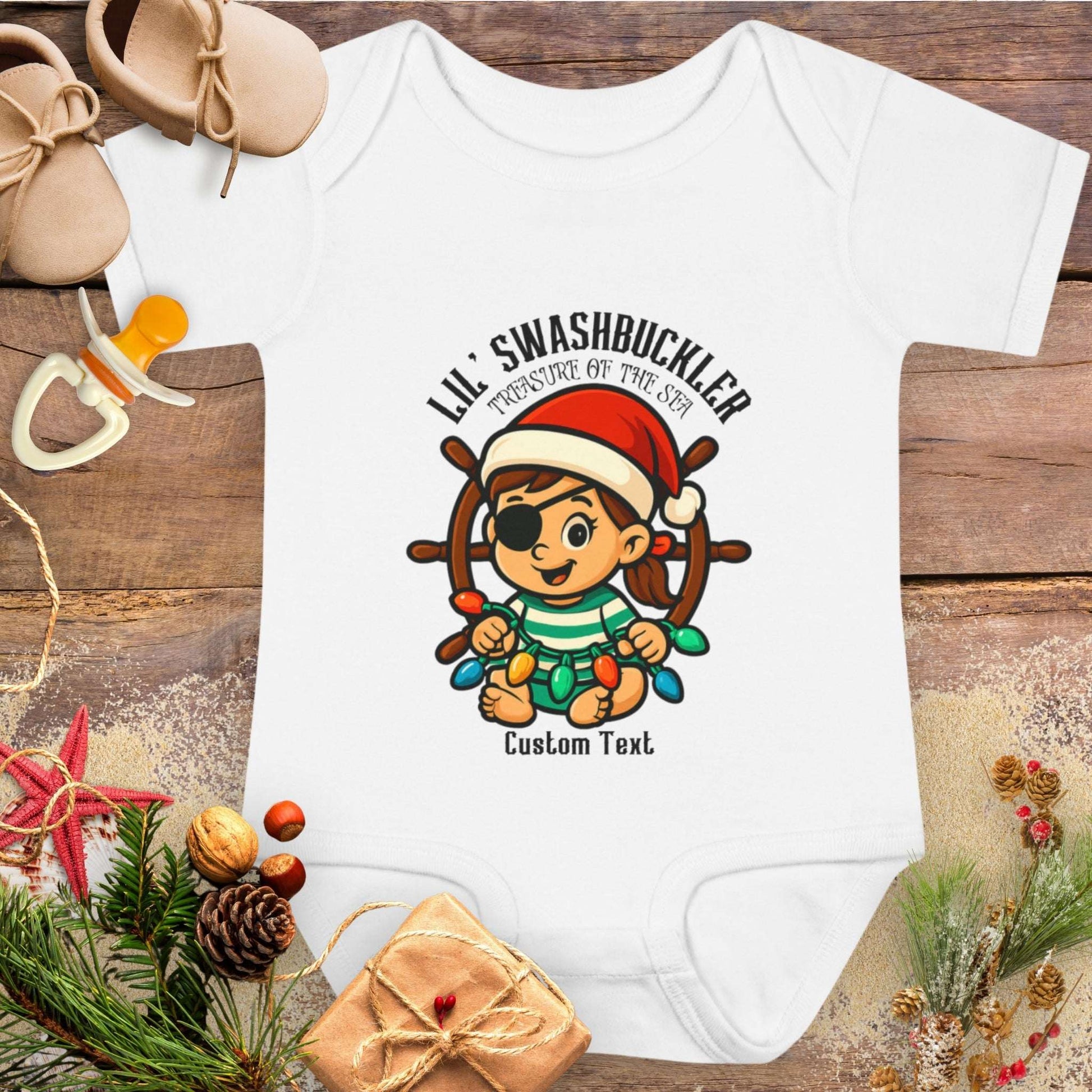 Swashbuckler Baby Girl Pirate Christmas Bodysuit | Personalized