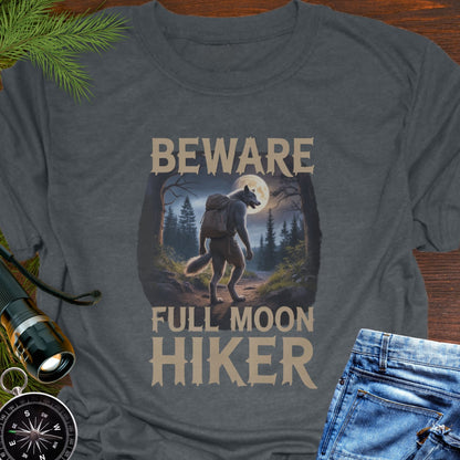Beware Full Moon Hiker Werewolf T-Shirt
