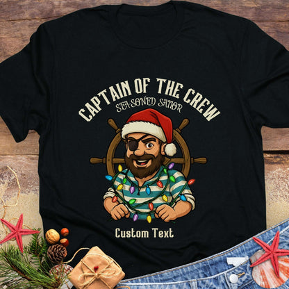 Captain of Crew Dad Christmas T-Shirt | Personalized