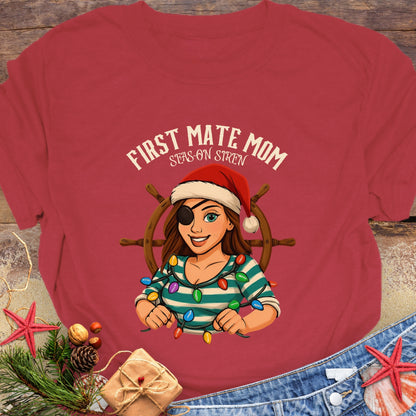 First Mate Mom Christmas T-Shirt