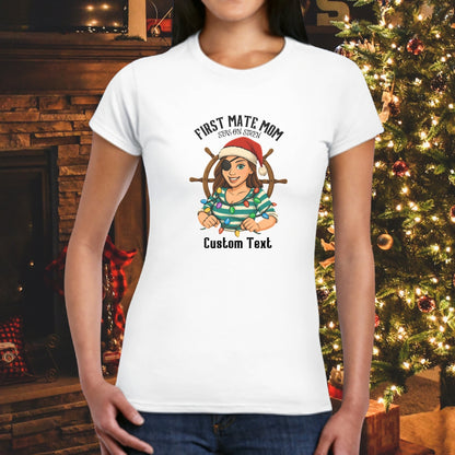 First Mate Pirate Mom Christmas Women's Tee