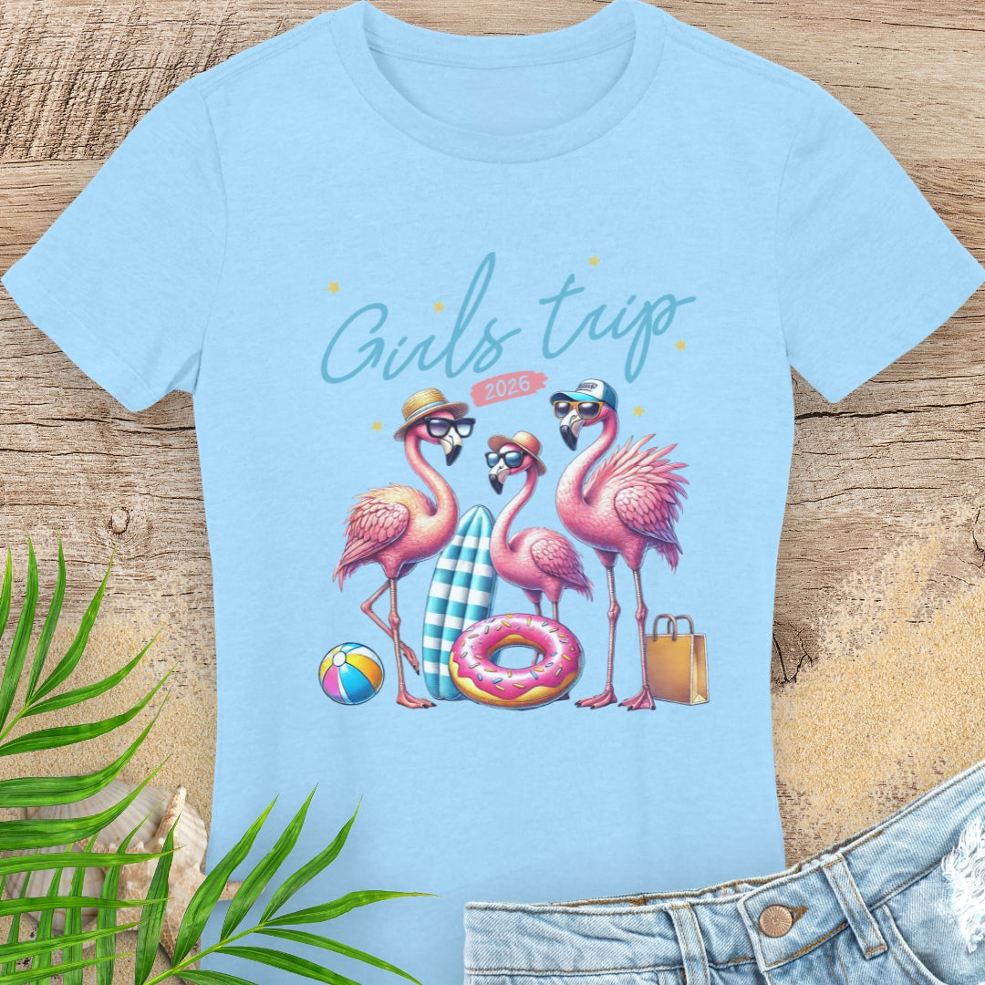Flamingos Girl's Trip Women's Tee | Personalized