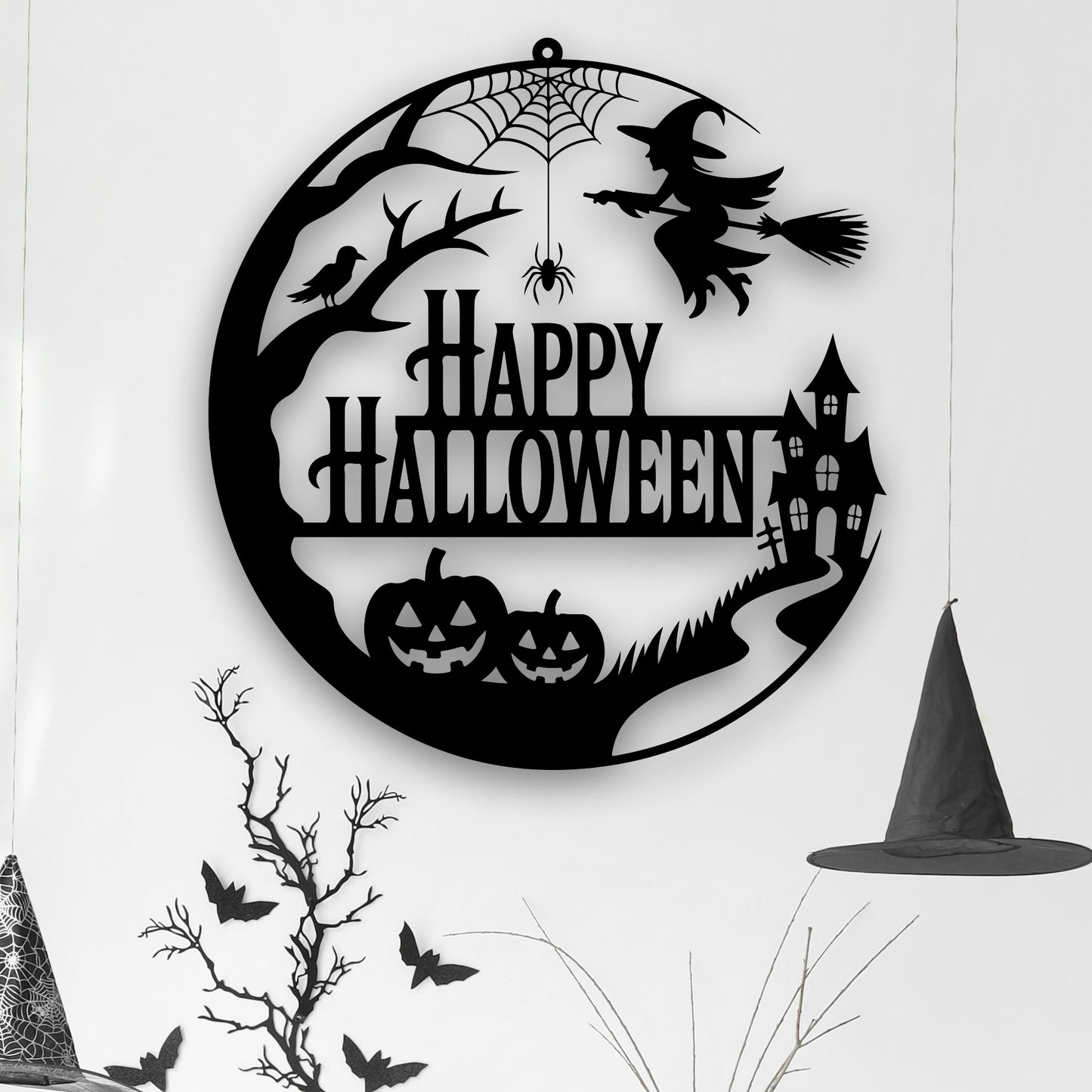 Happy Halloween Metal Wall Art